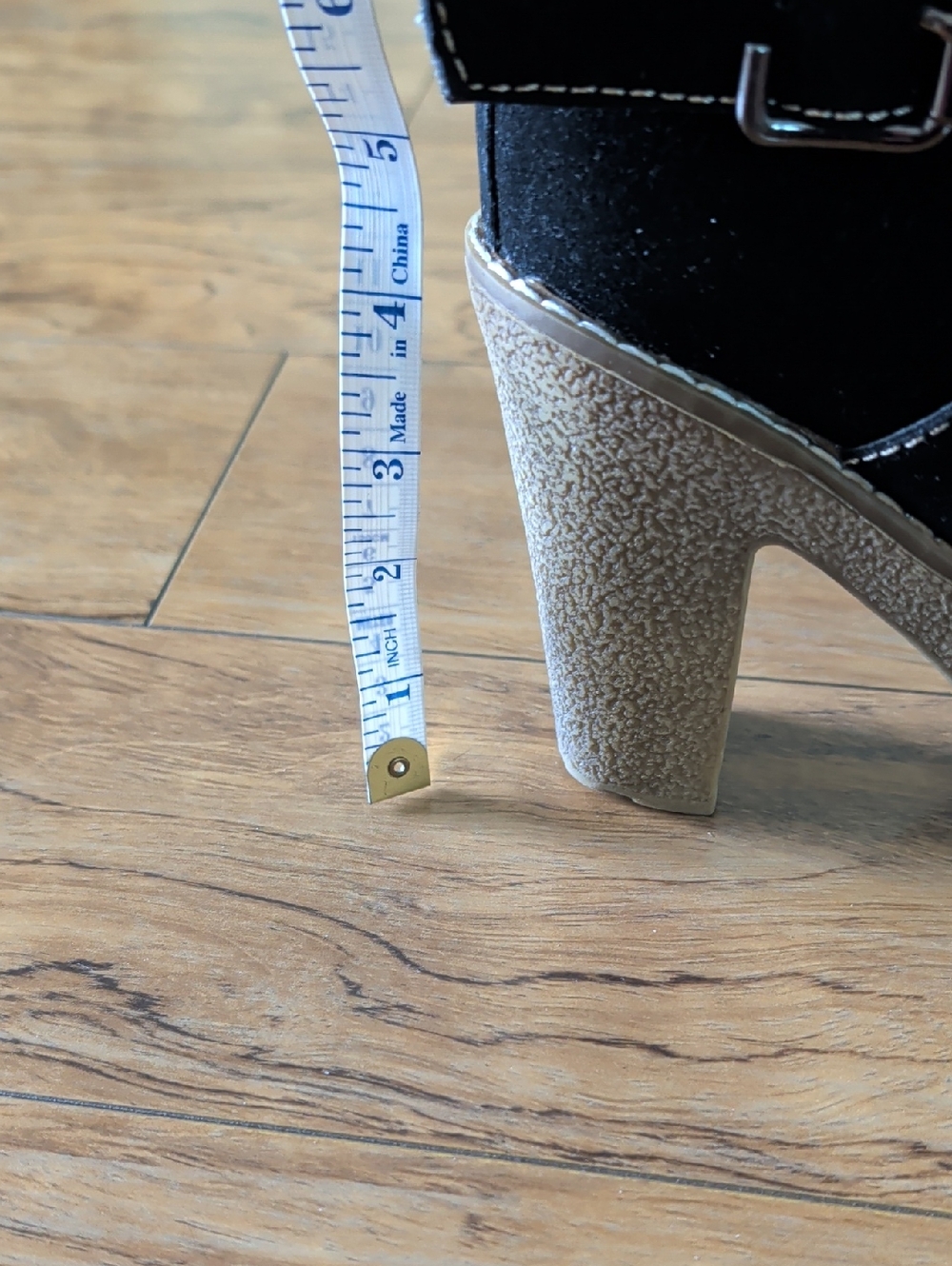 Capelli Black Faux Suede Ankle Boots Size 9 | Block Heel Buckle Strap Zip Boots - Picture 15 of 15